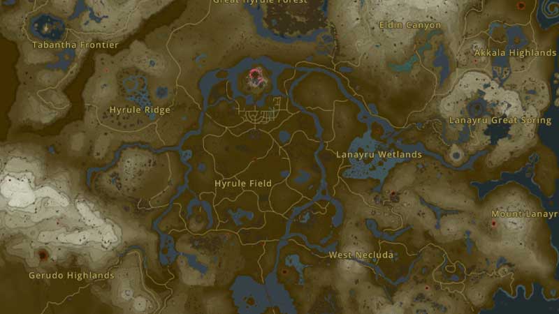 la mappa di zelda tears of the kingdom