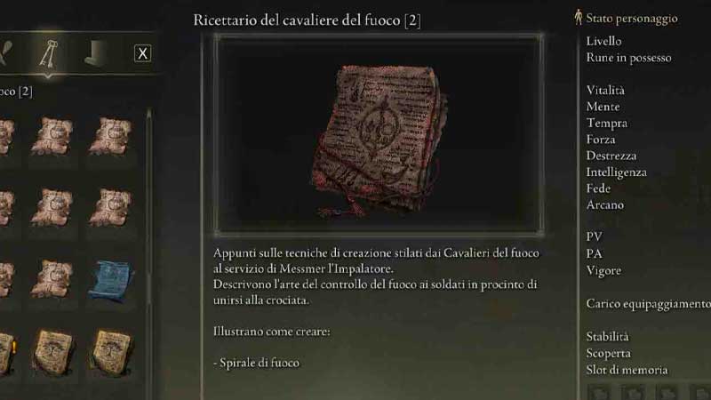 ricettario cavaliere del fuoco wiki completa