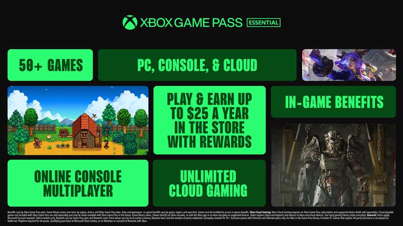 xbox game pass aumento essential