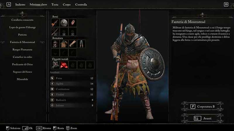 la fanteria in lotf classe di gioco