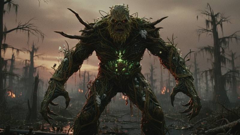 swampthing-body-horror vs superman