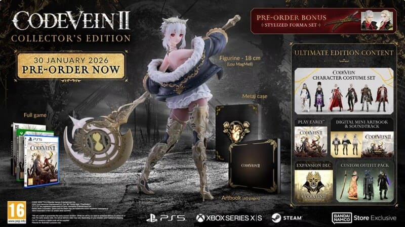 Code Vein 2 orario di sblocco e early access collector's edition