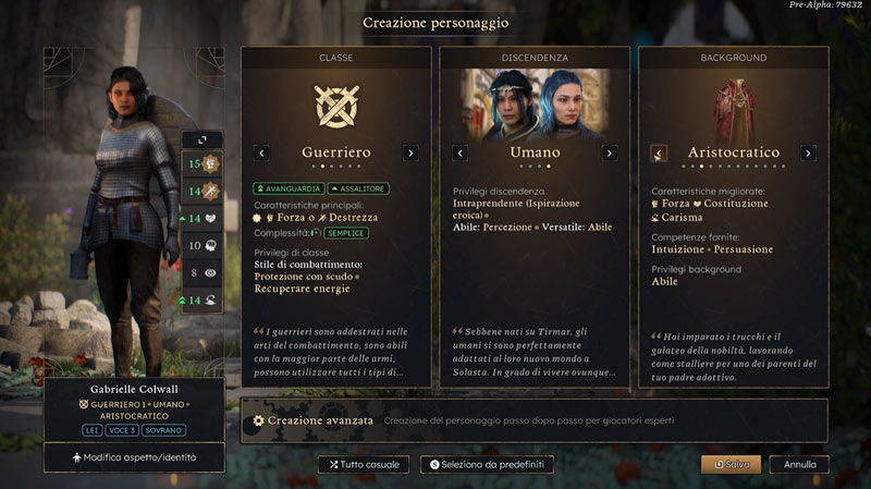 solasta 2 recensione dell'early access su pc creazione del personaggio