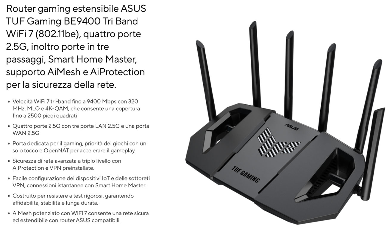router gaming tuf videogiochi