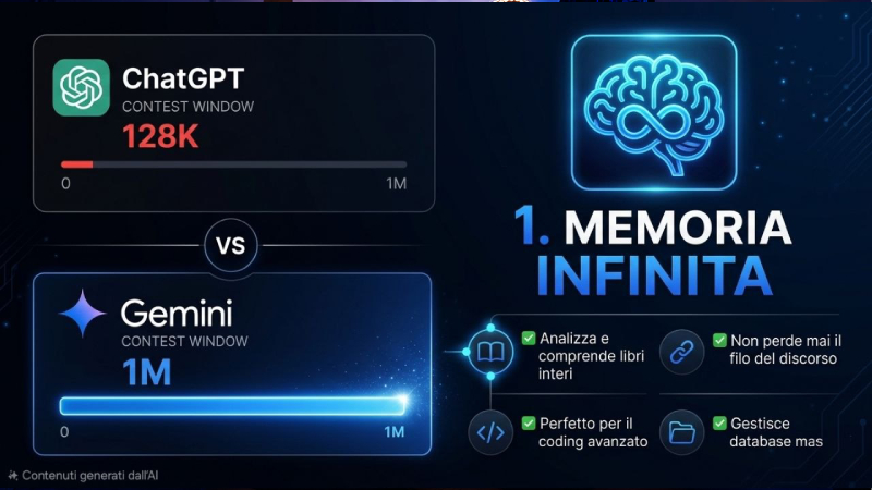perchè sono passato da chatGPT a GEMINI ANALISI DOCUMENTI TOKEN