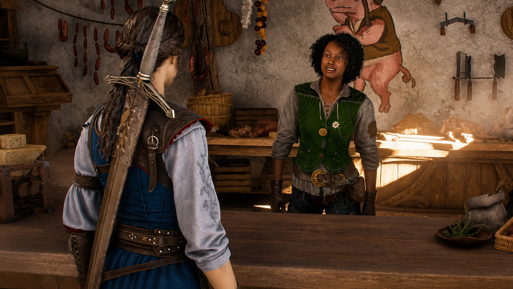 Interazione con un abitante di Bowerstone nel nuovo Fable mostrato alla Gamescom