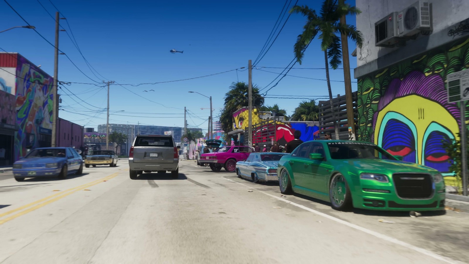 Le strade di Vice City in GTA VI.