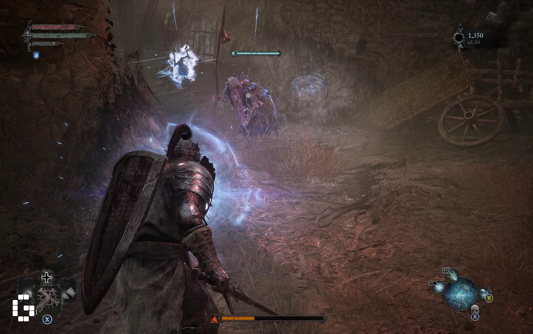 Lords of the Fallen durante un combattimento con la Lampada Umbral uno dei giochi a meno di 10 euro nella classifica Top Games