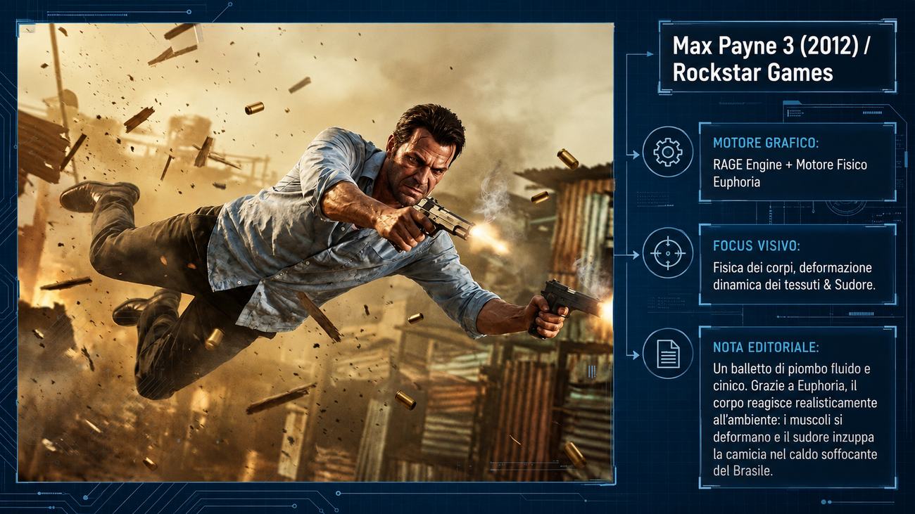 Max Payne 3 nella classifica dei videogiochi vecchi con grafica devastante.