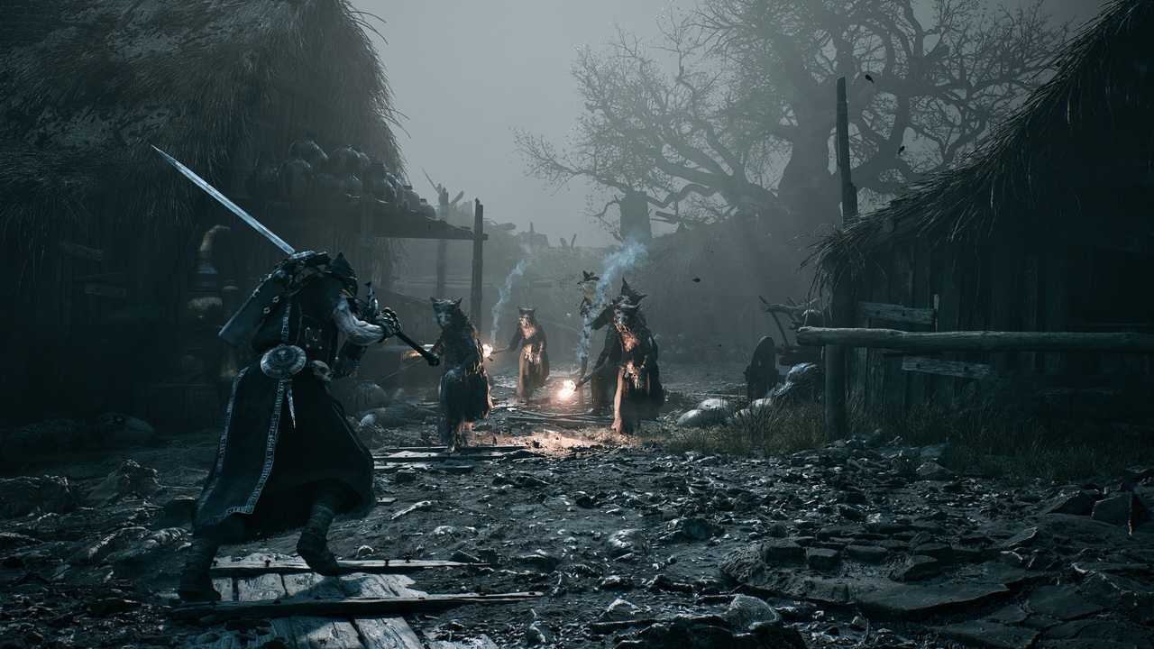 Combattimento contro più nemici nel gameplay Soulslike di Mortal Shell 2