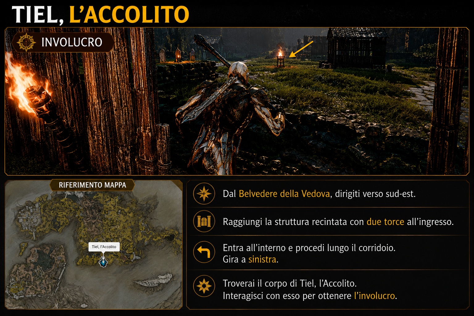 Posizione di Tiel l'Accolito in Mortal Shell 2 e percorso per ottenere il suo involucro