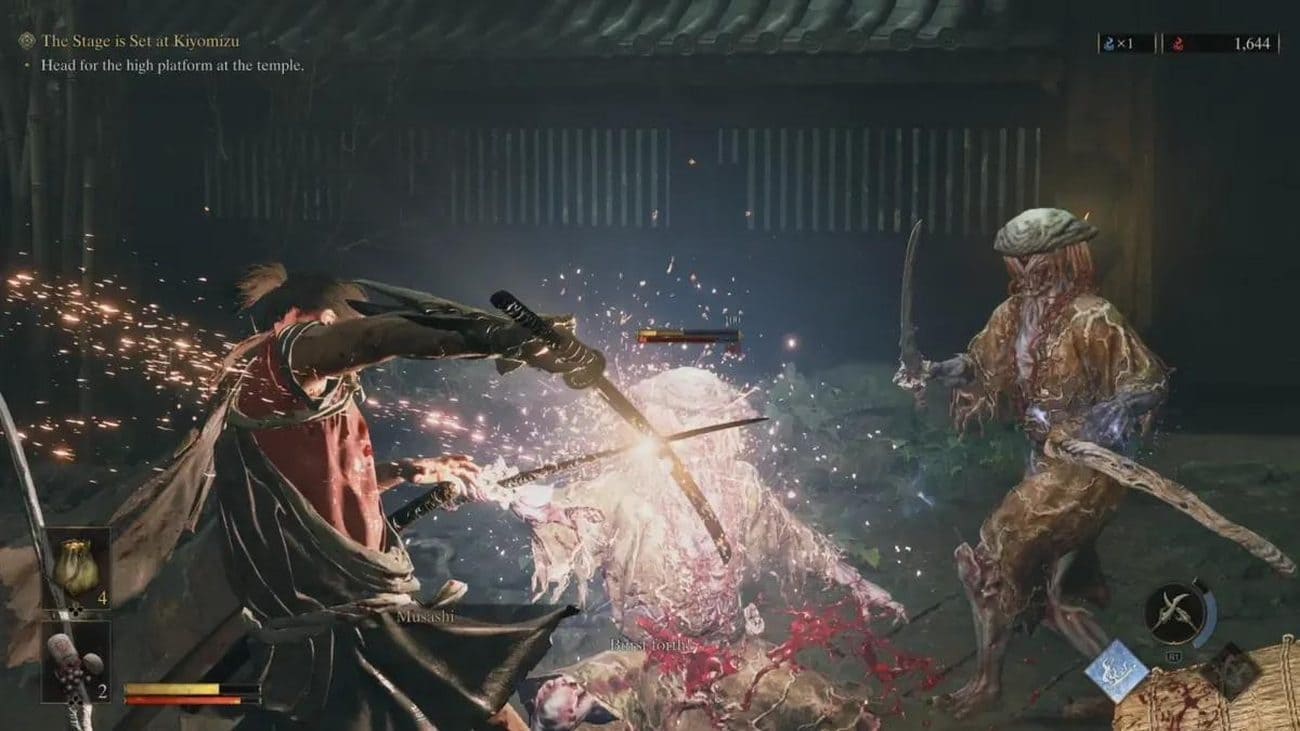 Musashi combatte contro i Genma in Onimusha Way of the Sword