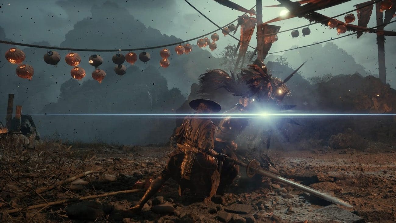 Combattimento di Phantom Blade Zero in una scena dal forte stile dark fantasy