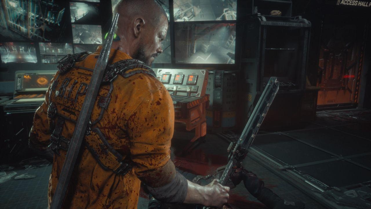 The Callisto Protocol con Jacob Lee durante il gameplay nella prigione di Black Iron