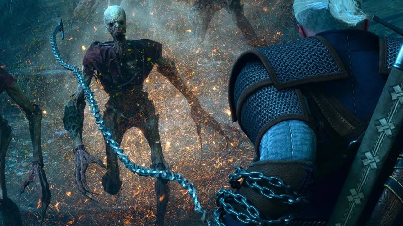 Geralt affronta lo Swarmion in The Witcher 3 Songs of the Past