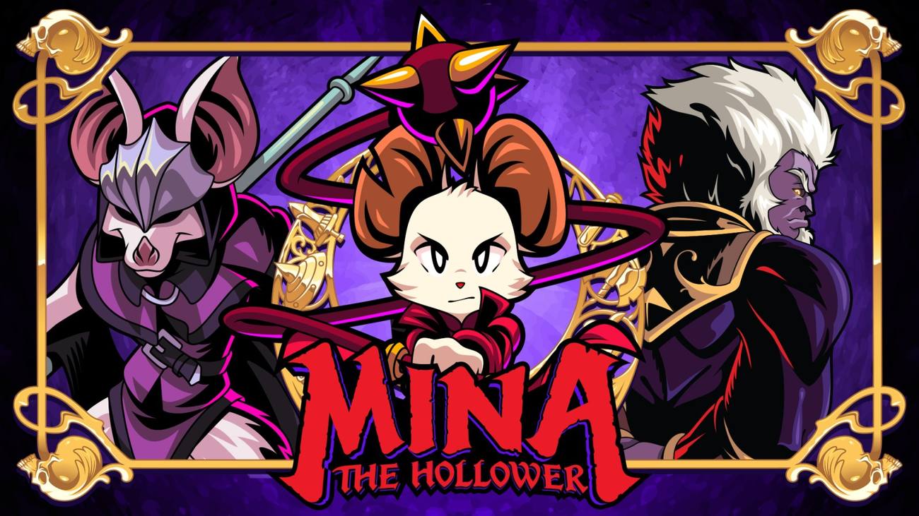 Mina the Hollower con Mina e i personaggi della sua avventura gotica in pixel art