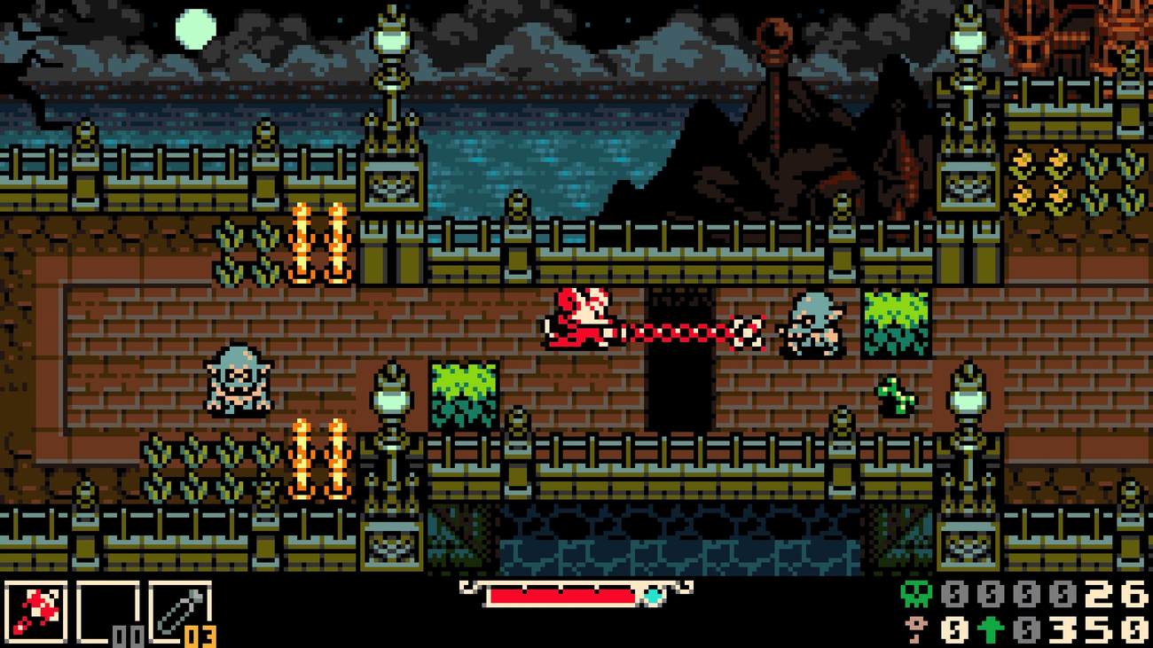 Mina the Hollower durante una sezione di gameplay con scavo e combattimento