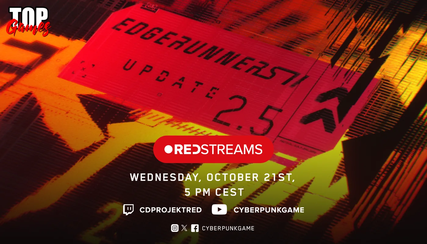 Annuncio del REDstreams dedicato al nuovo aggiornamento Cyberpunk 2077