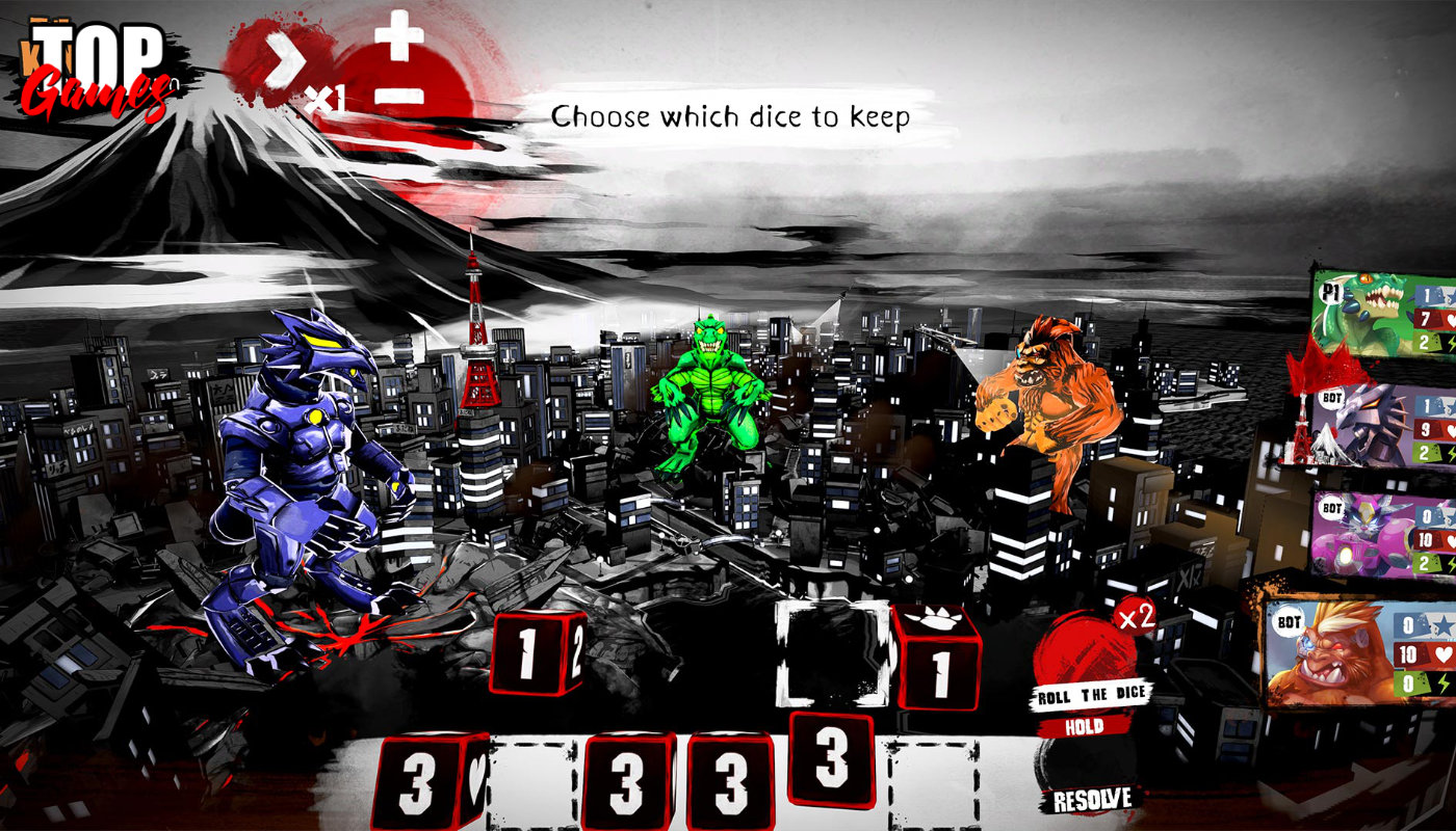 King of Tokyo su Amazon Luna con mostri e dadi durante una partita GameNight