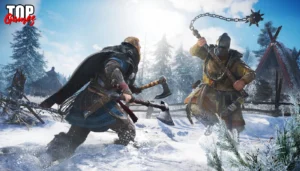 Eivor affronta un avversario in Assassins Creed Valhalla