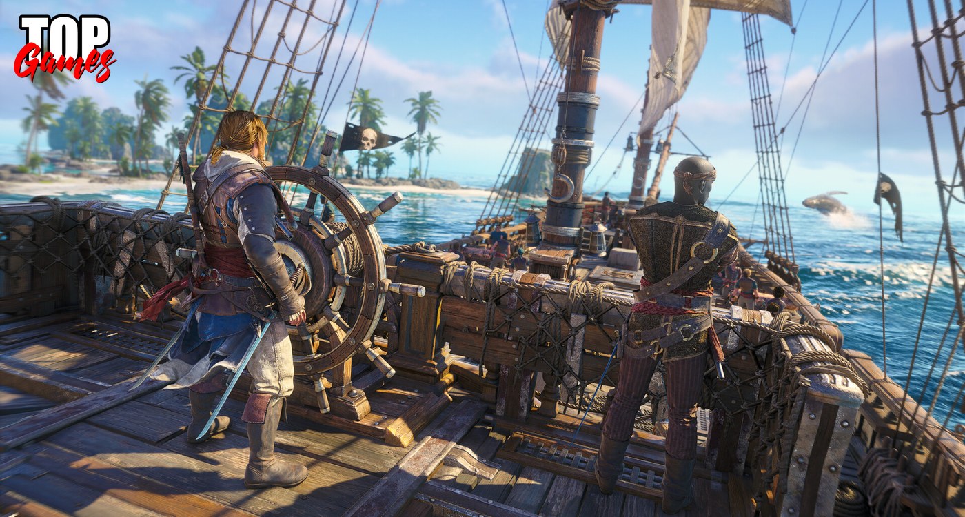 Edward Kenway sul ponte della Jackdaw in Black Flag Resynced