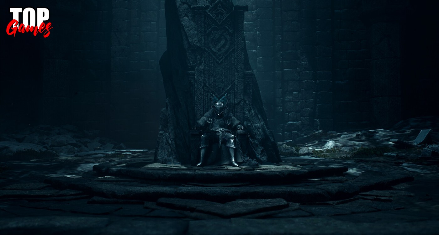 Una figura in un ambiente sotterraneo oscuro di Dark Arisen