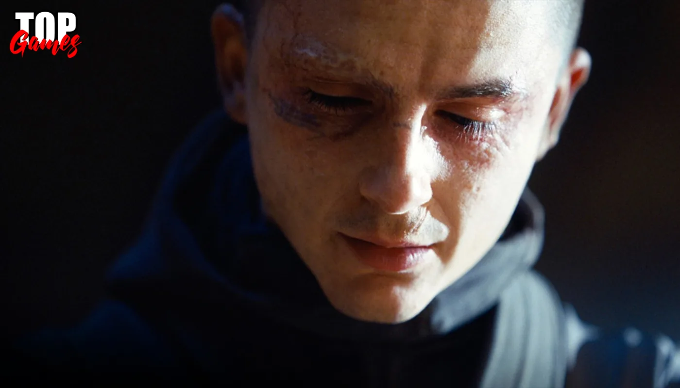 Primo piano di Paul Atreides interpretato da Timothee Chalamet in Dune Parte Tre