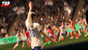 EA Sports FC 27 con una calciatrice sul campo durante una partita