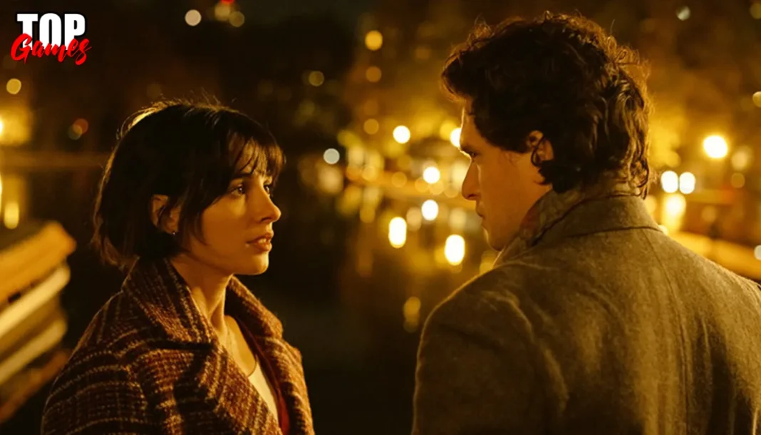 Eternal Return Naomi Scott e Kit Harington Eternal Return Naomi Scott e Kit Harington si guardano fra luci notturne