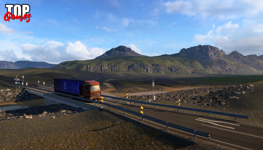 Euro Truck Simulator 2 porta in Islanda i camion dal 10 novembre Un camion attraversa un ponte a corsia unica in Euro Truck Simulator 2 Iceland