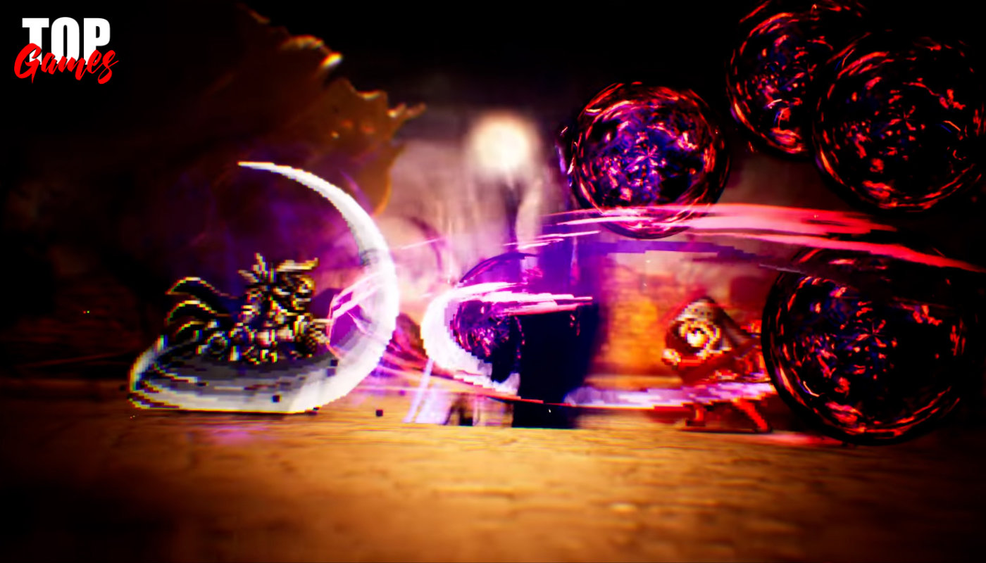 Attacco speciale in pixel art durante una sequenza di Final Fantasy Resonance