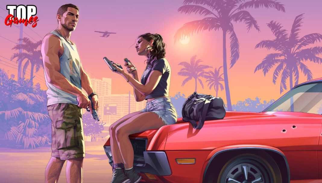 Jason e Lucia in GTA 6 Jason e Lucia nell artwork che accompagna GTA 6 a Miami