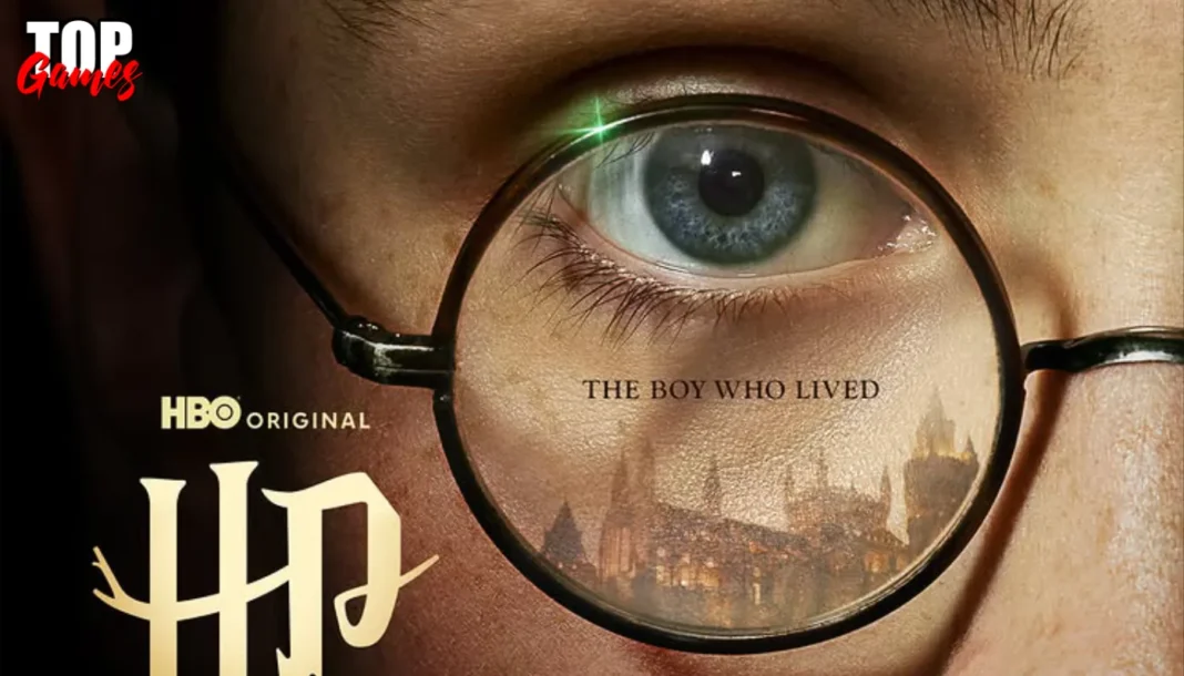 Hogwarts riflessa negli occhiali di Harry Potter nel nuovo poster HBO Hogwarts riflessa negli occhiali di Harry Potter nel nuovo poster HBO