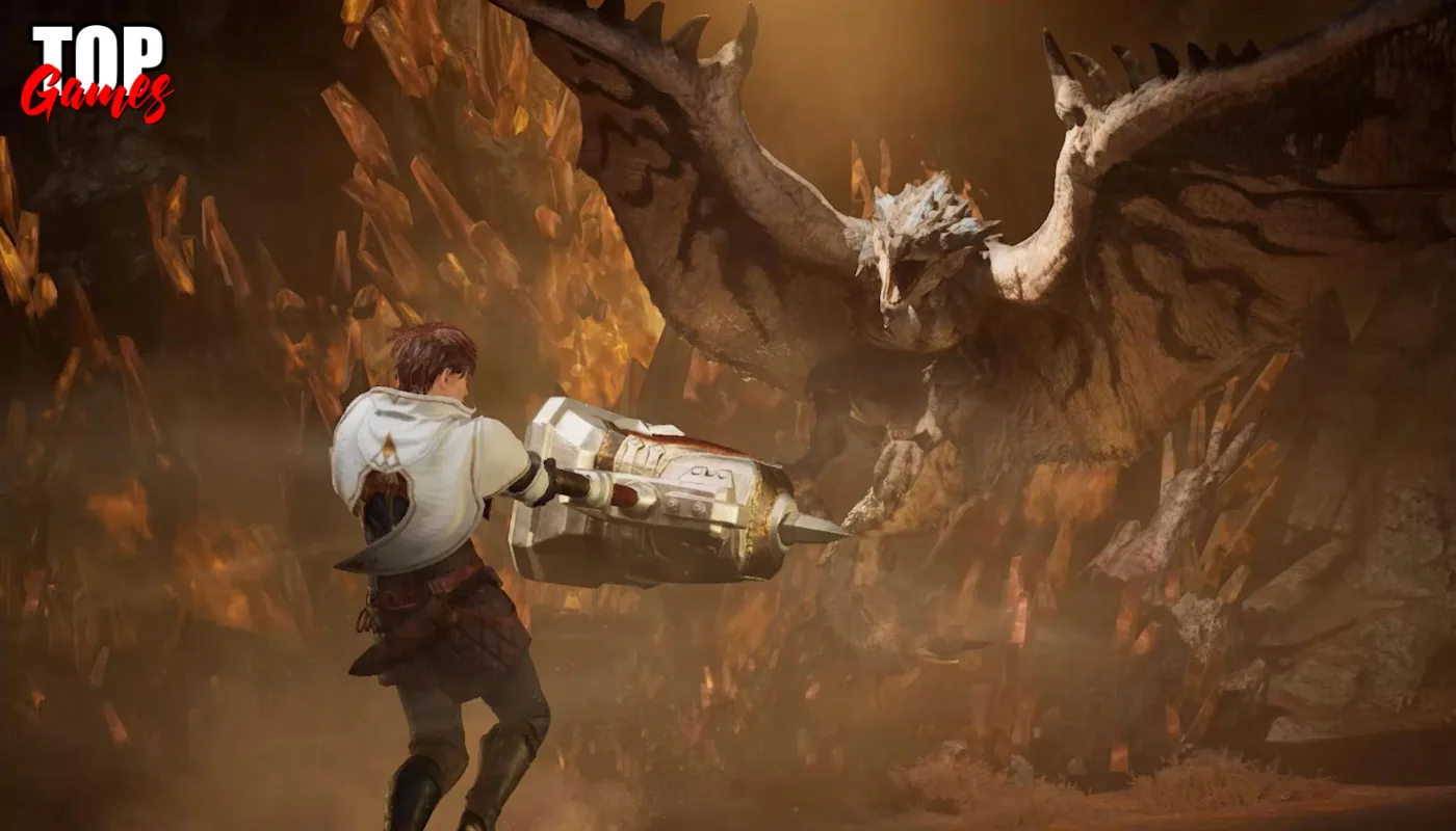 Un avventuriero affronta un mostro alato in Monster Hunter Outlanders