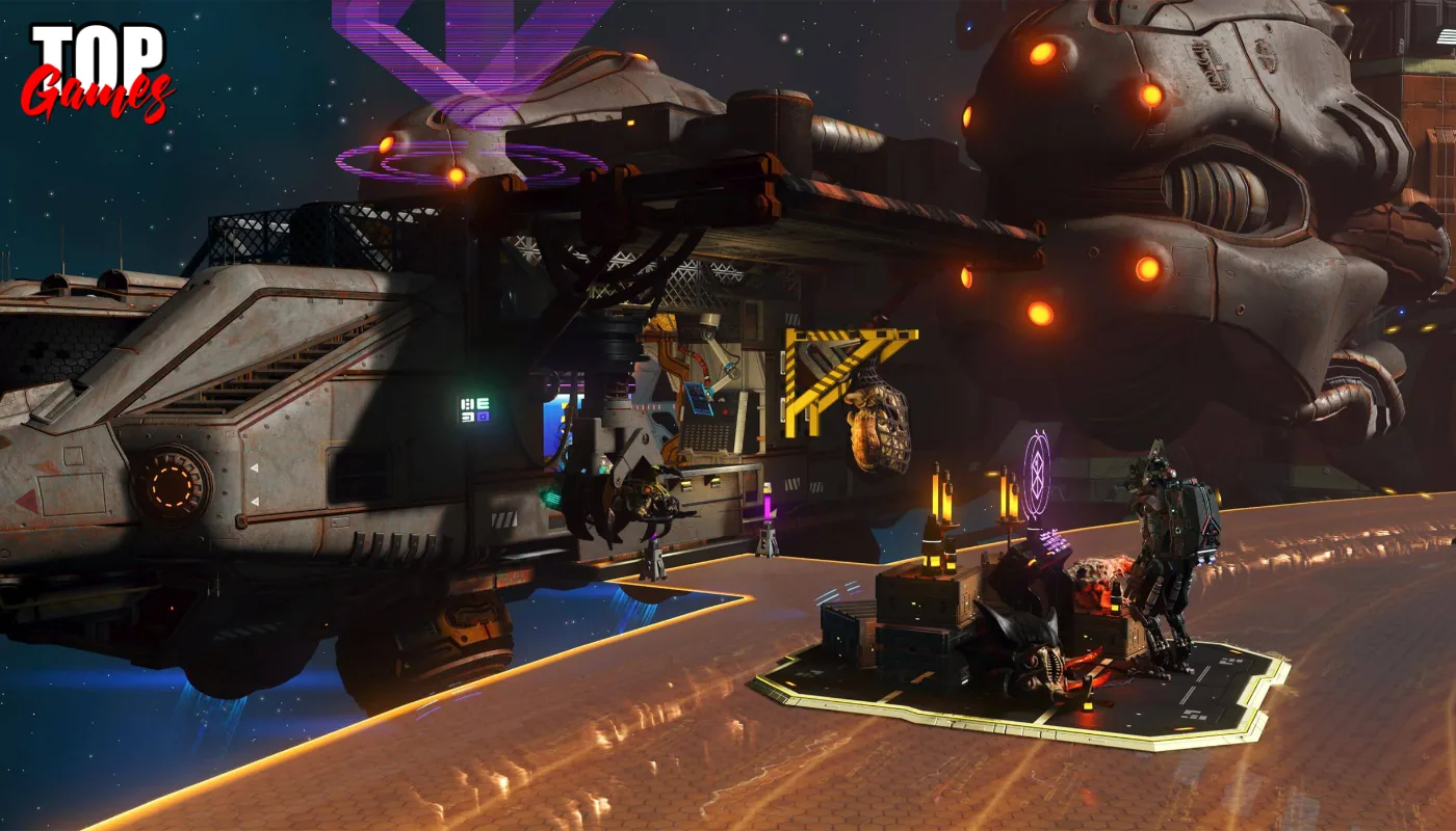 Un viaggiatore incontra un mercante davanti a una corvetta in No Mans Sky Forsaken