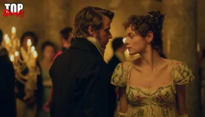 Elizabeth Bennet e Mr Darcy al ballo in Orgoglio e Pregiudizio Netflix