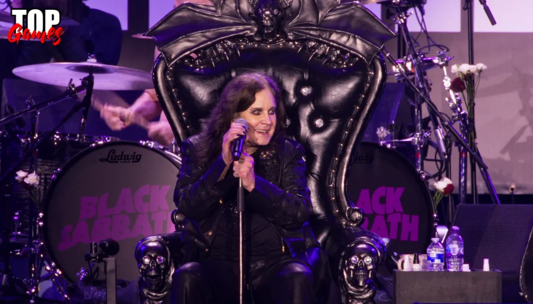 Ozzy e Black Sabbath al cinema oggi ultimo saluto in sala Ozzy Osbourne sul trono durante Back To The Beginning nel film al cinema