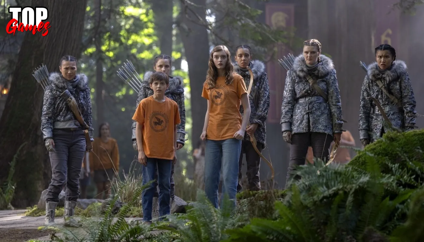 Le Cacciatrici di Artemide nel bosco in Percy Jackson 3
