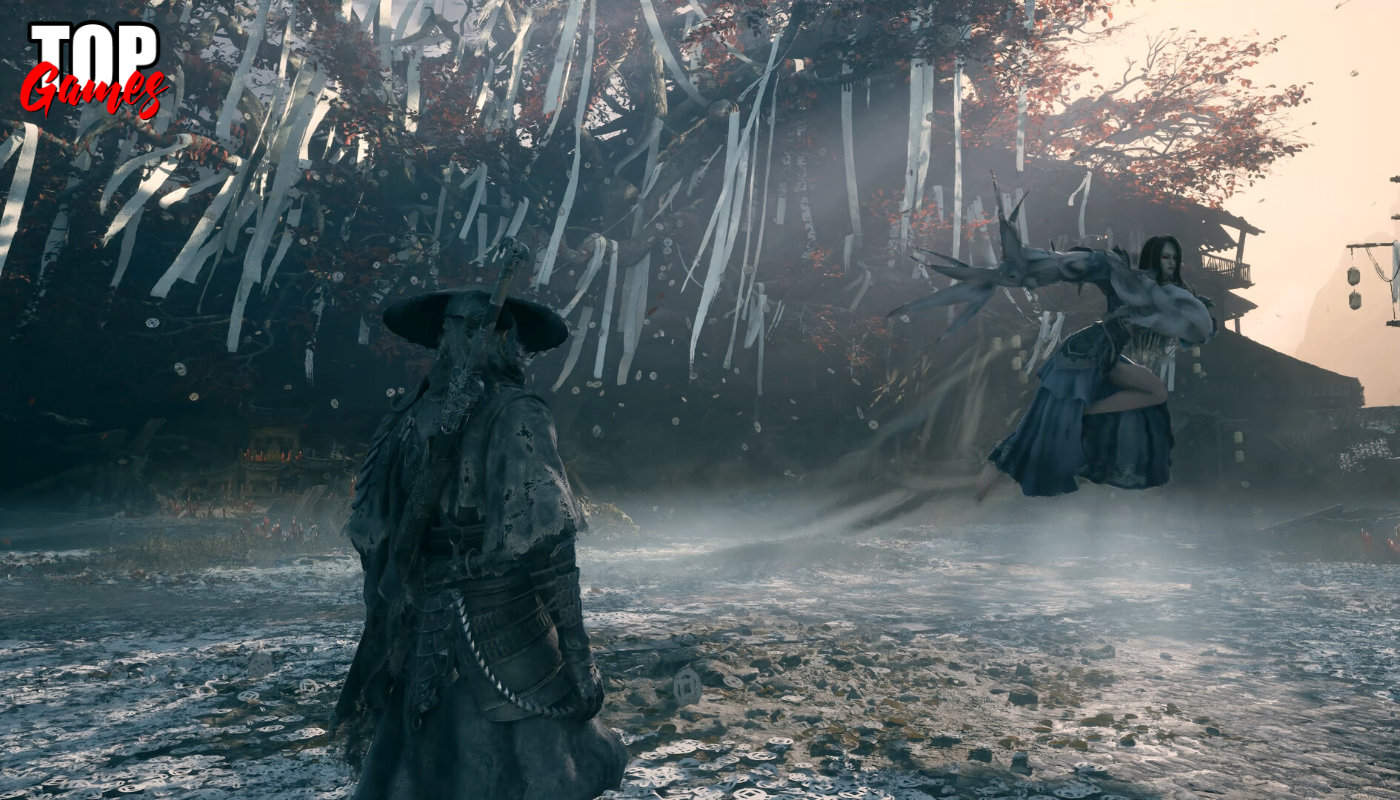 Soul affronta un nemico in un cortile di Phantom Blade Zero