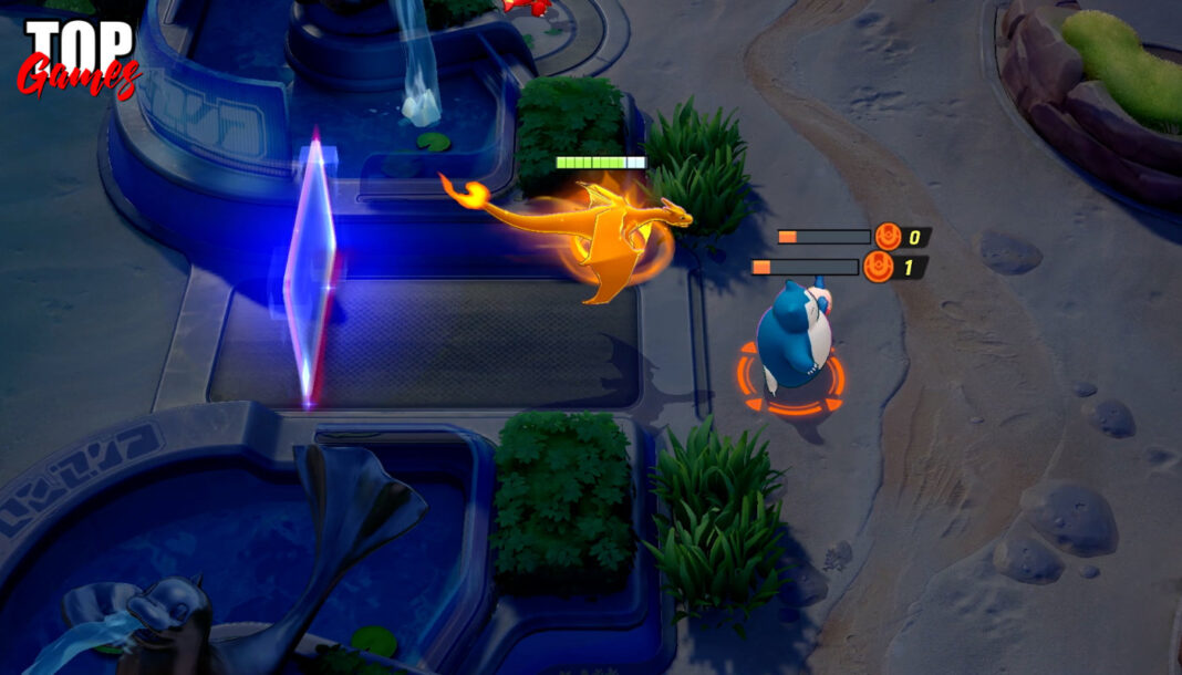 Pokémon UNITE Charizard e Snorlax Charizard e Snorlax si affrontano sul campo di Pokémon UNITE