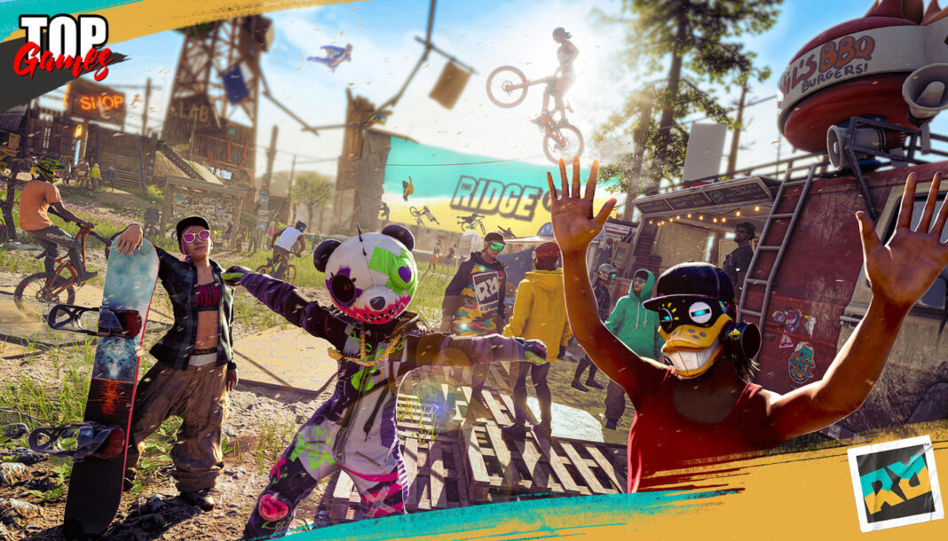 Riders Republic su Switch 2 arriva con la modalitร offline Riders Republic su Switch 2 con i rider riuniti nel Ridge