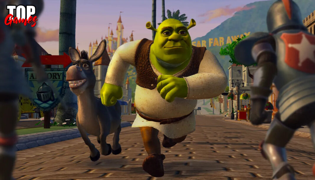 Shrek 2 Remastered con Shrek e Ciuchino Shrek 2 Remastered con Shrek e Ciuchino tra le strade del regno