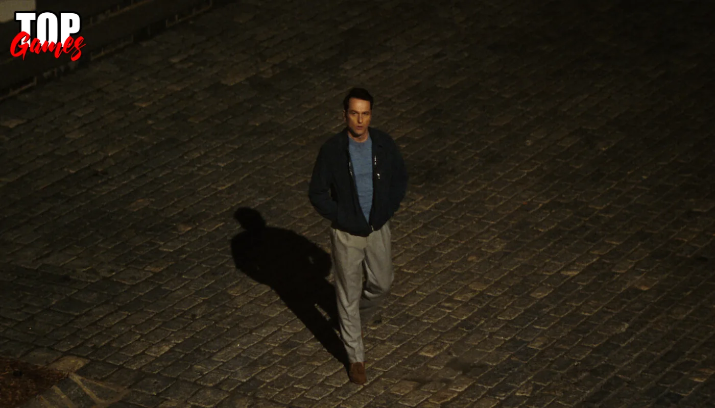 Matthew Rhys come Nile Jarvis in un fotogramma della prima stagione di The Beast in Me