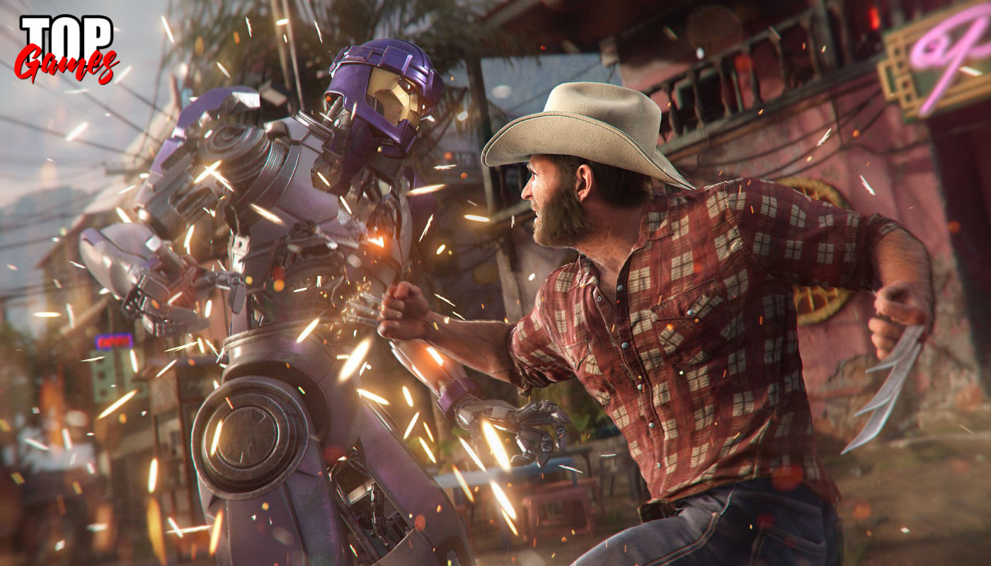 Wolverine combatte contro una Sentinella nella sua avventura PS5