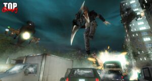 Alex Mercer salta sopra i veicoli in Prototype tra i videogiochi da rivalutare